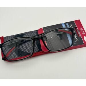 3 Pr New Foster Grant Reading Glasses 2.75 Red Black Frames Rubberized Comfort